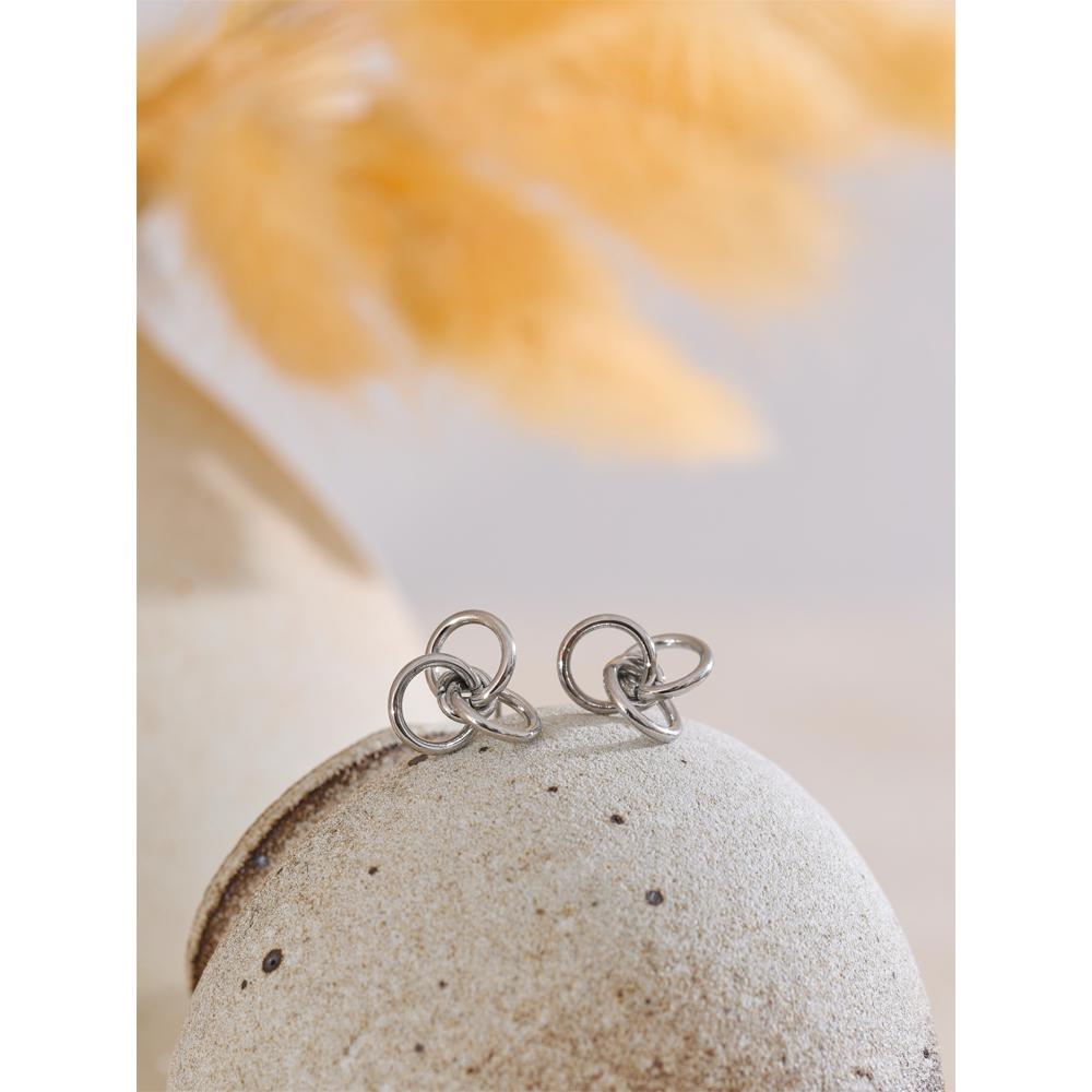 Eetit Стильные уникальные серьги-гвоздики из нержавеющей стали с геометрическим узором и покрытием PVD, повседневные, молодежные, оптовые ювелирные изделия