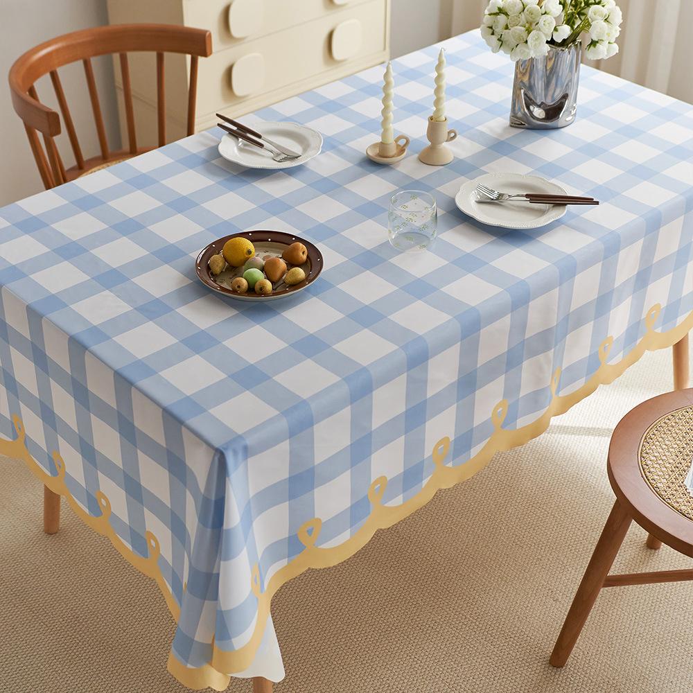 Waterproof Special-Shaped Tablecloth, Anti-Scalding Table Mat, Hemp Fabric Tablecloth, Light Luxury, High-End Coffee Table Cover