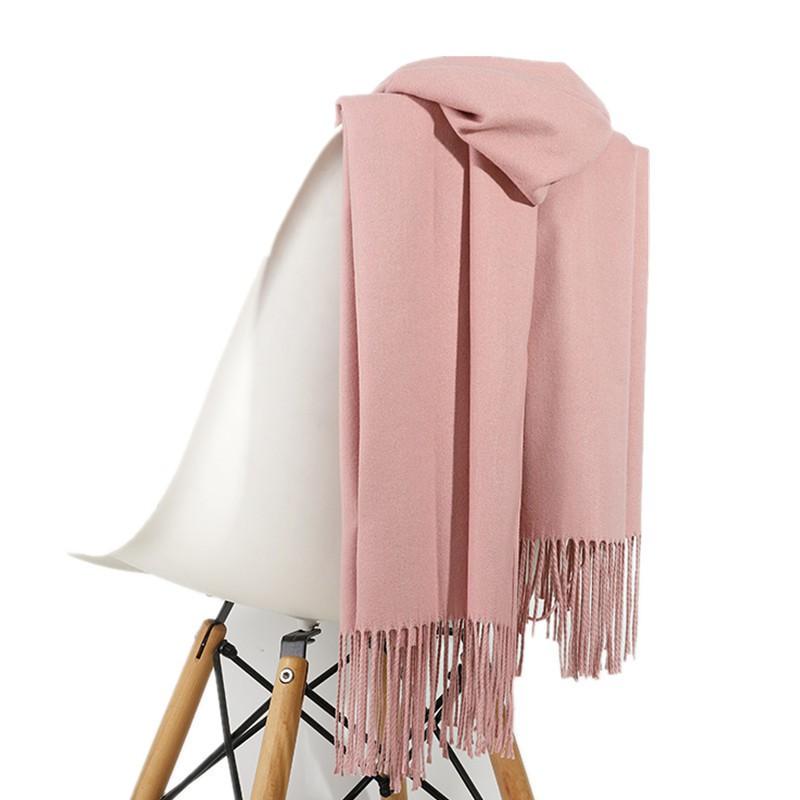 Womens Winter Cotton Scarf Style Long Wrap Shawl In Solid Colors Chinese Red Available 200x70cm