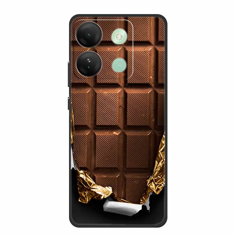 Чехол для телефона для Infinix Smart 7 HD Задняя крышка Черный силиконовый Ударопрочный Мягкий Funda для Infinix Smart 7 Plus Чехол 7Plus Coque