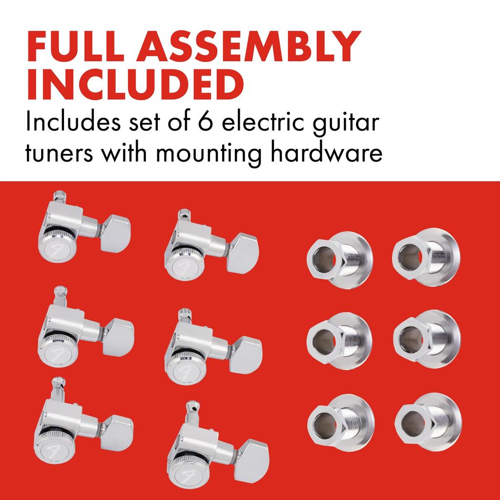 Fender Locking Tuning Machines Stratocaster®/Telecaster® (Polished Chrome) (6)