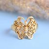 Butterfly Gold Brass Ring Handmade Gift Ring Fashion Jewelry