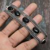 Браслет ручной работы из стерлингового серебра 925 пробы с черным ониксом и драгоценным камнем для Дня благодарения