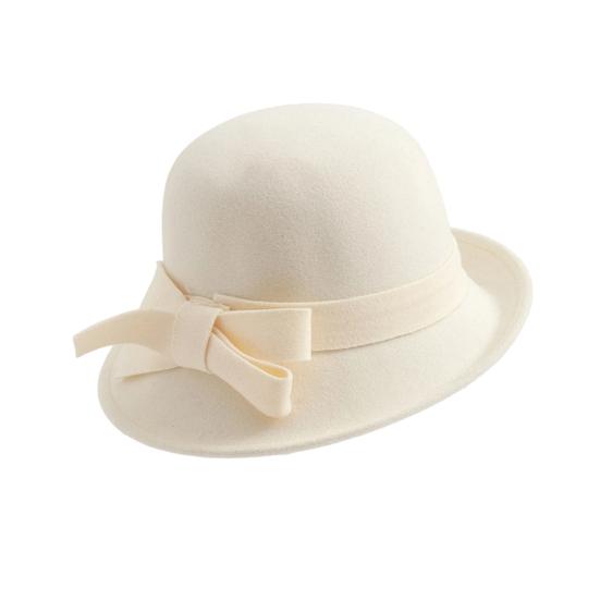 Женская шляпа-ведро из шерстяного фетра, винтажная шляпа-клош, федора, женская шляпа-котелок с бантом, зимняя, свадебная, для церкви, джазовая кепка