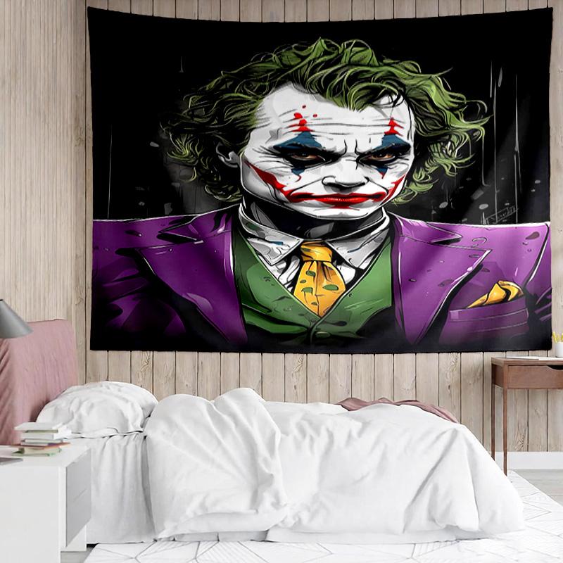 Joker character Tapestry for Bedroom Aesthetic Classroom Tapestries Wall Hanging for Living Room Dorm Office,Ideal Creative Gift