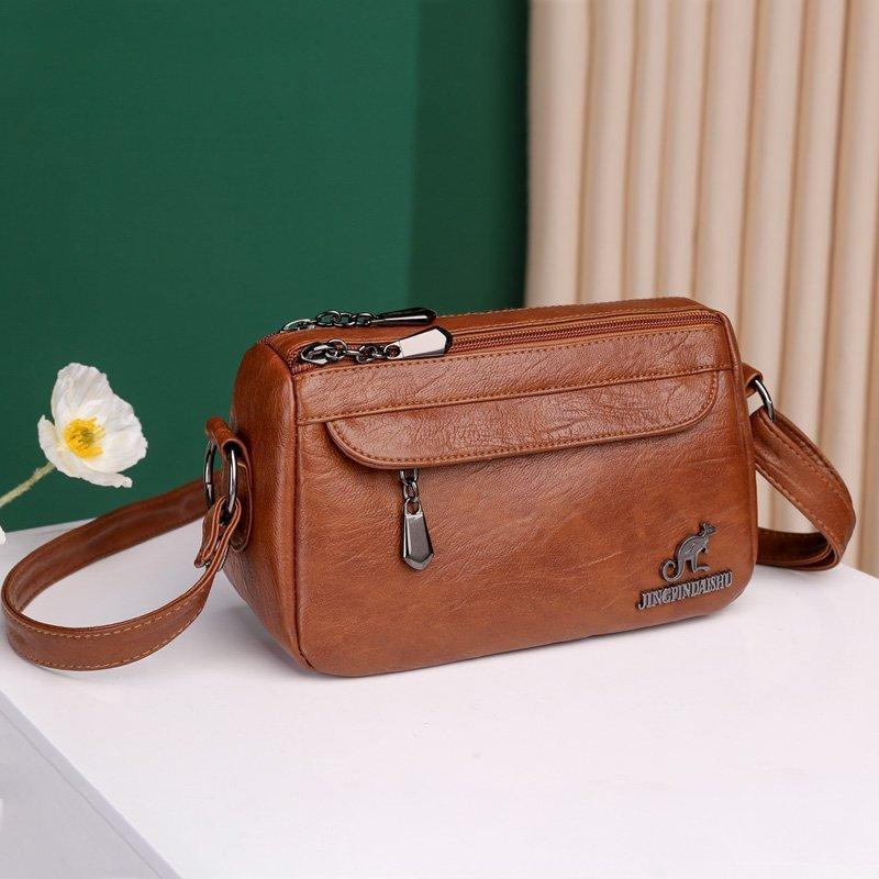 Женская сумка-мессенджер, новая сумка через плечо из мягкой искусственной кожи, простая однотонная сумка через плечо, модная повседневная сумка для мам