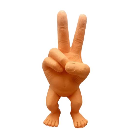 Статуэтка с двумя пальцами из смолы, скульптура в виде ножниц для домашнего офиса, книжной полки, украшение, рождественский фестиваль, подарок