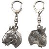 Bull Terrier, Bully II - Silver-plated Key Ring with Dog, Handbag Decoration, Backpack Pendant by Brand