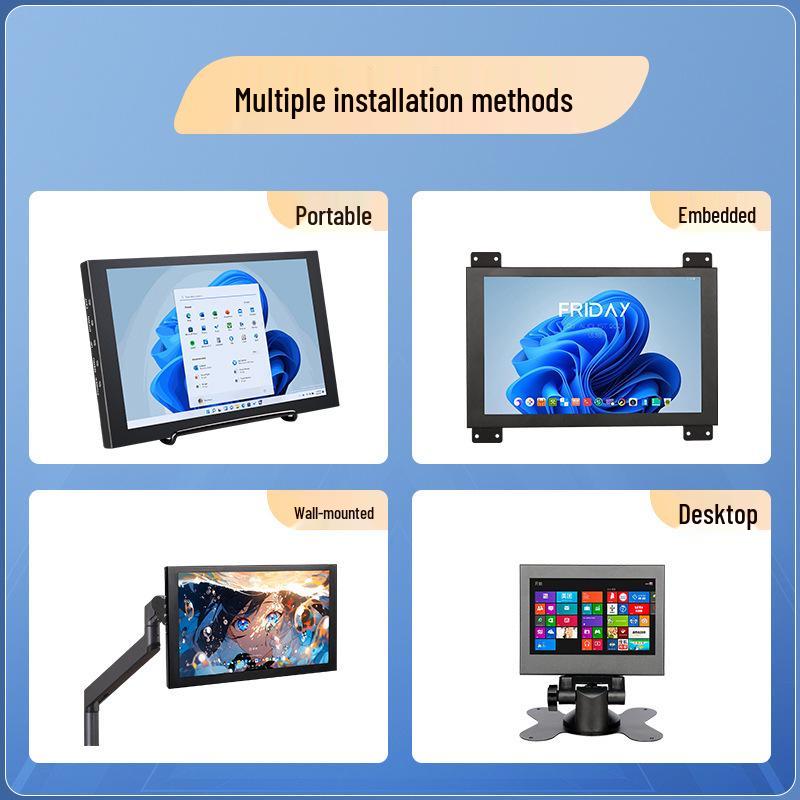 Портативный монитор с сенсорным экраном HD 10,1", 1280x800, HDMI, USB, IPS-дисплей для Raspberry Pi и медицинского/промышленного использования.