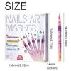 12 Colors DIY Nail Art Nail Marker Waterproof Nail Art Graffiti Pen  Manicure Tool