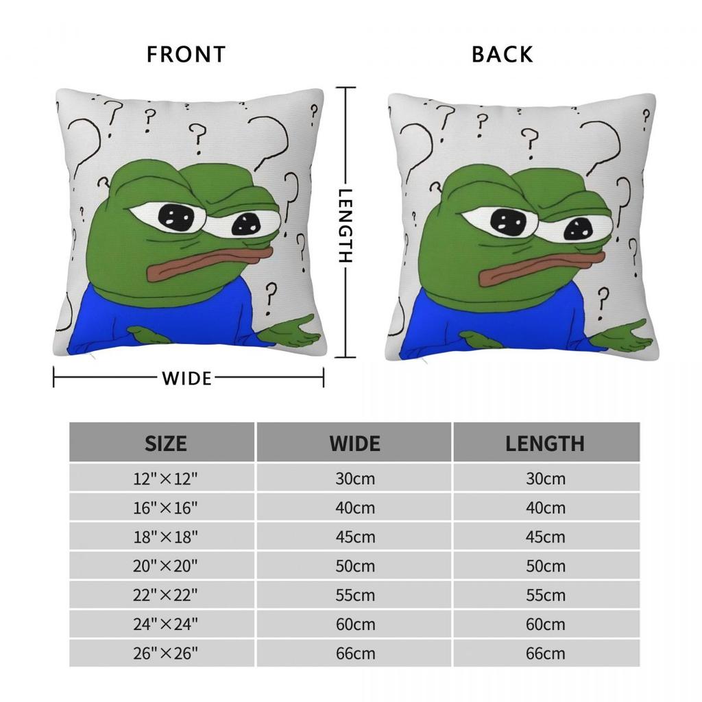 Sad P-Pepe Frog Meme Pillow Case Fashion Pillow Cover Square Custom Diy Cushion Cover Pillowcases For Office Car Home Decorative
