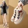 Korean Version Velvet High-top Board Shoes Women's 2025 Winter Student Sports Shoes Warm Casual Shoes Thick Sole Height Increase YB9032