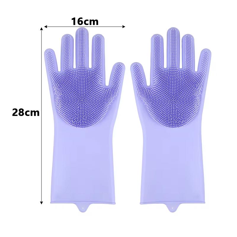 Dishwashing Cleaning Gloves Magic Silicone Rubber Dish Washing Gloves For Household Sponge Scrubber Kitchen Cleaning Tools