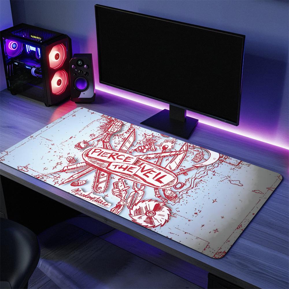 Band P-Pierce The Veil Mouse Pad Desk Mat Large Non-slip Anti-fray Keyboard Ergonomic Office Rubber PC Home Custom