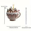 Fancyfamily 1PC Christmas Tree Snow House Coffee Cup 2D Acrylic Pendant Decoration Christmas Decoration