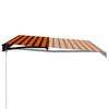 Manual Retractable Awning with LED Lighting 450 x 300 cm Orange & Brown
