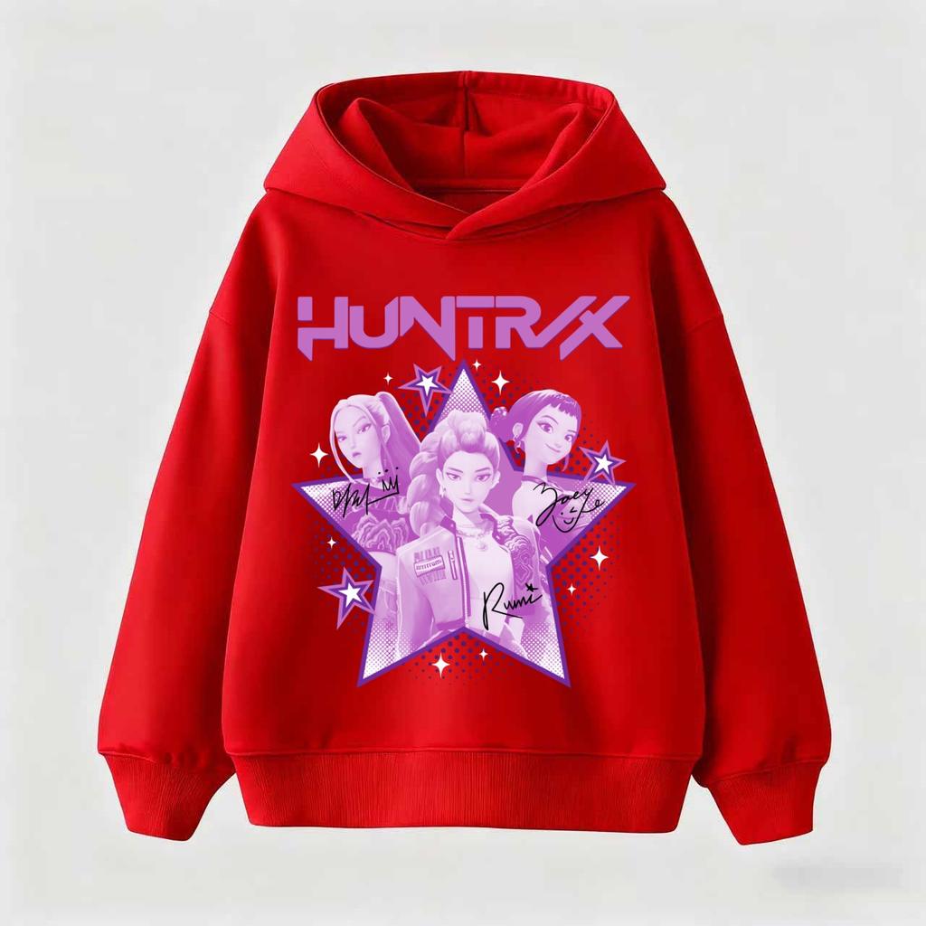 Children's Hoodie  K-pop Demon Hunters Hoodies Girl Thin Hooded Sweatshirt Hood Sportswear Long Sleeve Kids Clothings