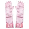 Children Long Gloves Princess Dance Performance Stage Gloves Satin Sequins Bow Glove Solid Full Finger Mittens Birthday Gifts