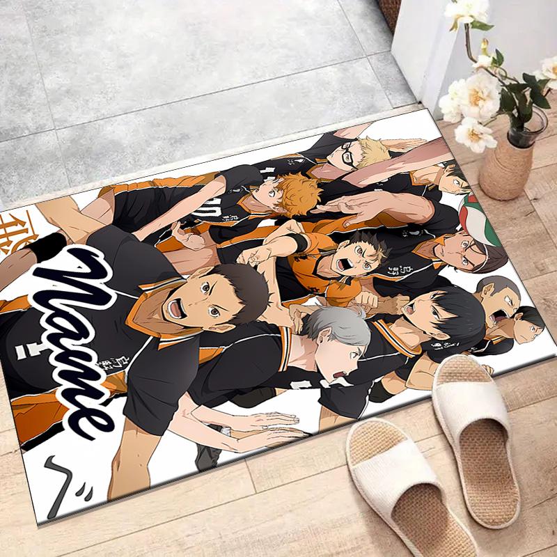 Custom Haikyuu Mat Personalized Name, Polyester Washable Indoor Entryway Rug, Gift for Christmas, Easter, Thanksgiving Day