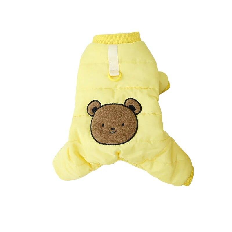 Winter Dog Coat Warm Cotton Padded Pet Jumpsuits for Small Medium Dogs Cats Soft Cute Bear Pattern Dog Jacket Puppy Clothing
