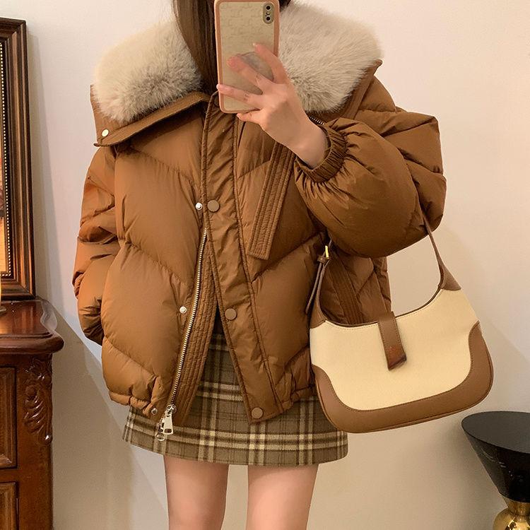 Зимняя куртка женская хлопковая куртка модная с меховым воротником пуховик из хлопка короткая парка толстая теплая повседневная хлопковая куртка