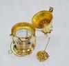 12" Polished Brass Ship Boat Anchor Lantern Nautical Maritime Rail Road Oil Lamp