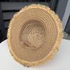 Flower Lafite Straw Hat Women's Summer Outdoor Travel Vacation Sunscreen Shade Big Eaves Hollow Flat Top Beach Hat