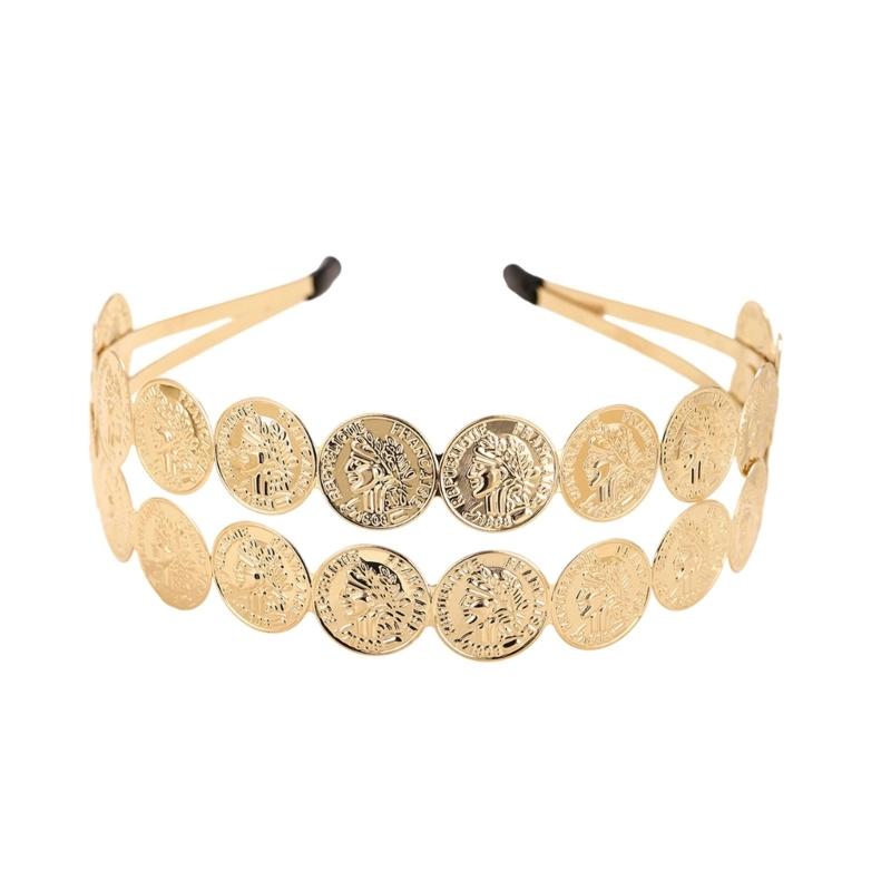 Элегантное золотое головное украшение с монетами Модные повязки на голову для костюма для танца живота и фестивальных аксессуаров Женские головные уборы для вечеринок