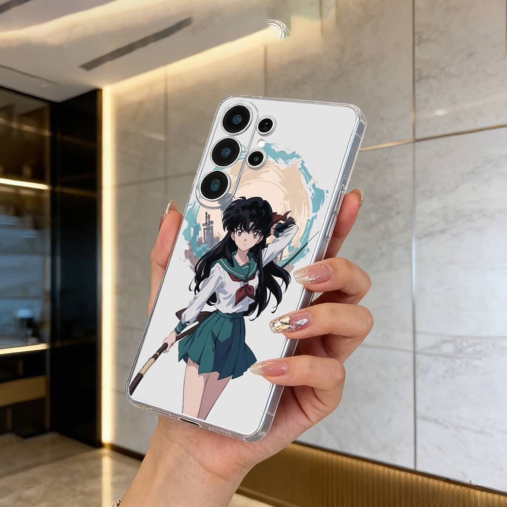 Чехол для телефона L-L-Inuyasha для Samsung S25,S24,S21,S22,S23,S30,Ultra,S20,Plus,Fe,Lite Прозрачный чехол