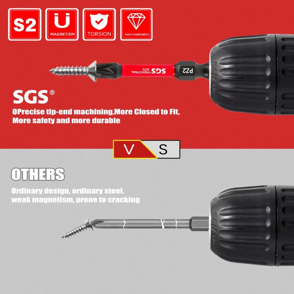 Многофункциональный набор бит для отвертки, Ph, Pz, Sq, Шестигранные, Torx, Шлицевые, Универсальный ударный набор бит для отвертки с несколькими спецификациями, 50 мм, Магнитные биты, Сталь S2