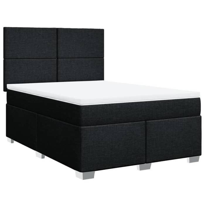 Maison Exclusive - Sommier à lattes de lit avec matelas Noir 140x200 cm Tissu