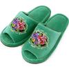 OKA Fits Feet Up To Approximately Chenille Rose and Slippers, Green, 25cm, (elegant Gorgeous)