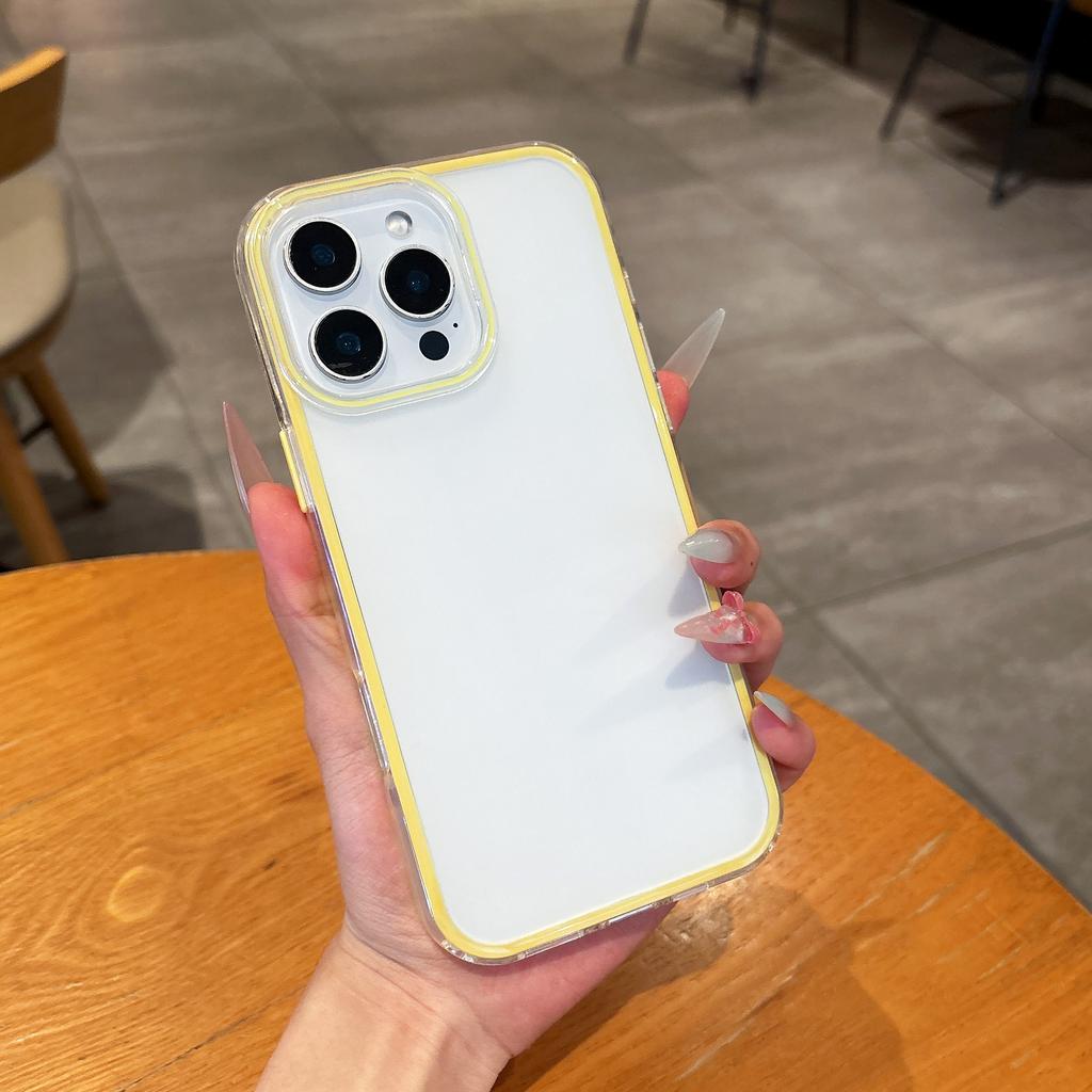 Подходит для чехла для мобильного телефона Apple 16 Три-в-одном Матовый iPhone 15 Promax Противоскользящий Цветной край 14 Простой Защитный чехол