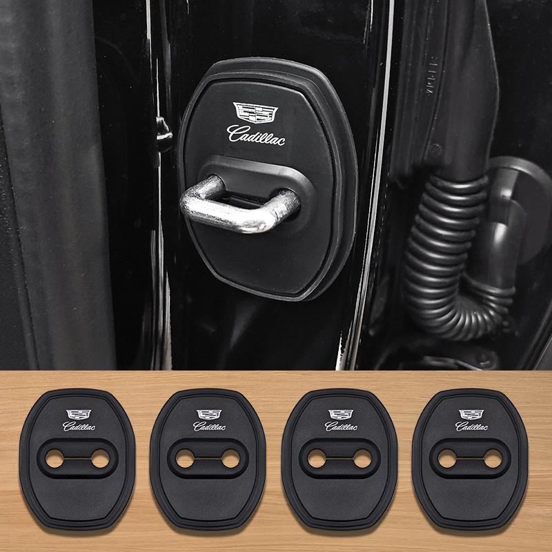 4pcs Car Styling Car Door Lock Covers Stikcer Case Silica Gel For Cadillac Deville ATS BLS CT4 CT5 CTS ESCALADE STS XLR XT6 XTS