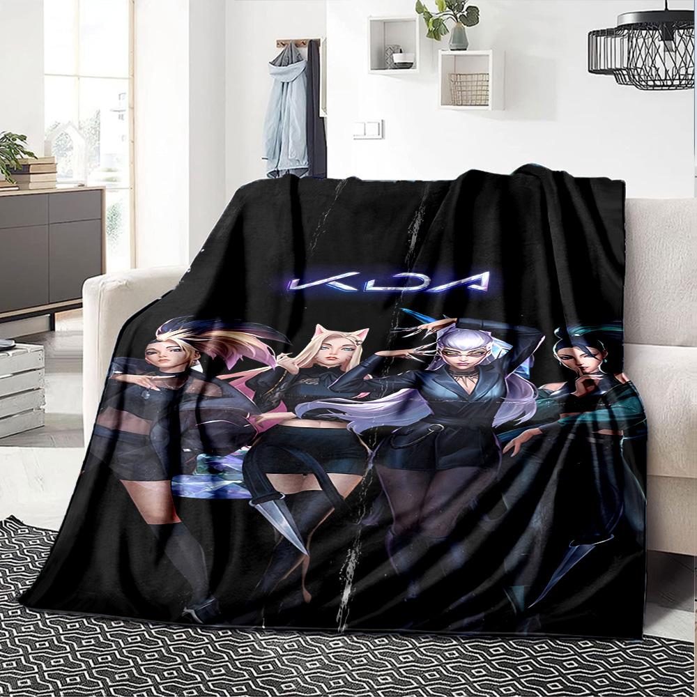 1pc Blanket - LOL-KDA kaisa ahri akali Print Design,Lightweight Blanket for Sofa,Bed- Soft &Warm,Gift for All Seasons