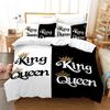 King and Queen Duvet Cover Set Microfiber Beard and Red Lips King Size Bedding Set for Couple Romantic Valentine's Day Presents