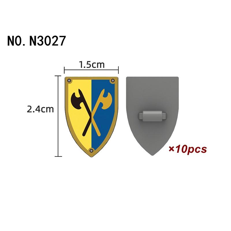 Medieval Castle Green Dragon Knight Building Blocks Figure Accessory Shield Vest Warhorse Cape Orc Flag Mount Wolf Toy Gift D123