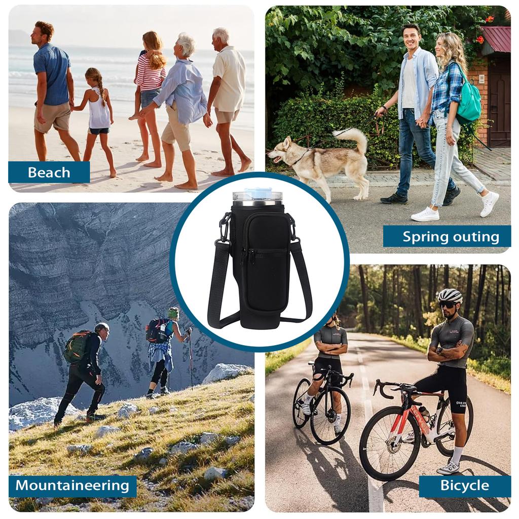 Сумка для переноски бутылок с водой Leeseph для стакана Stanley 40 унций с ручкой, чехол для бутылок с водой и регулируемым плечевым ремнем