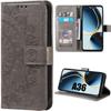 Case for Samsung Galaxy A36 5G - BOOLING - Shockproof PU Leather Oriental Spiritual Pattern - Brown