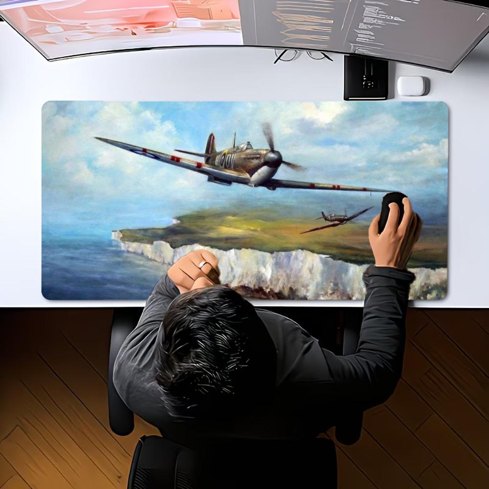 XXL Fighter Jet Large Mouse Pad Military Aviation Warplane Aircraft Desk Mat Non-Slip Rubber Gaming Keyboard Computer Mouse Mats