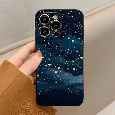 Чехол для телефона 'Звездная ночь' с блестящим узором 'Облака' Подходит для iPhone 17 16 15 14 13 12 11 Pro/Max/Plus Противоударный и защищающий от падений