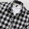 Летняя мужская повседневная рубашка с коротким рукавом в клетку с лацканами