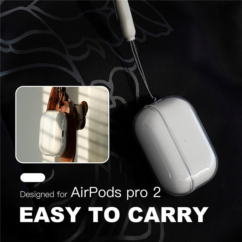 Clear Soft TPU Earphone Case with Lanyard Strap for Airpods Pro 2 3 2nd Generation Air Pods 3 2 1 4 Cover Accessories
