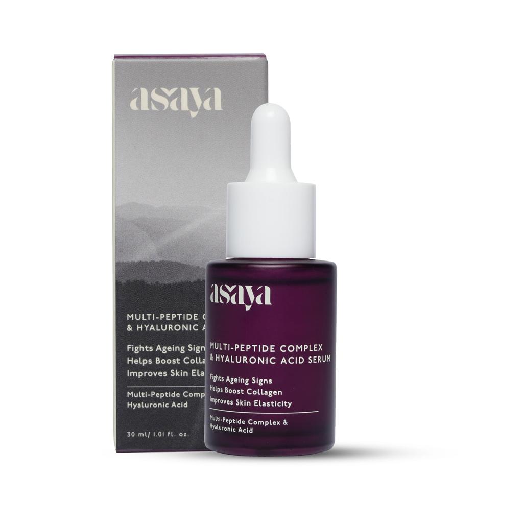 Сыворотка для лица Asaya Multi Peptide Day/Night с гиалуроновой кислотой | Стимулирует выработку коллагена, ночная сыворотка для сияющей кожи | Сыворотка против старения | 5% трипептид