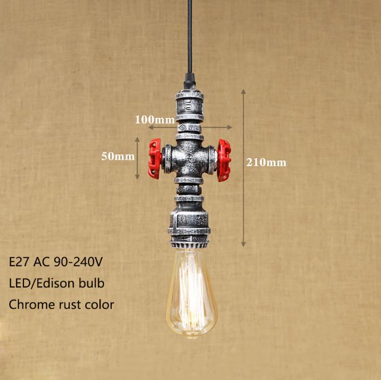 Лофт, промышленный железный водопровод, паровой панк, винтажный подвесной светильник, шнур E27, светодиодные подвесные светильники для спальни