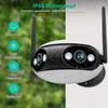 LS VISION 8MP 4K Dual Lens Wide Angle 180° Wifi IP Camera Outdoor Human Detect Ultra Wide View 4MP Color Night Vision Surveillance Camera