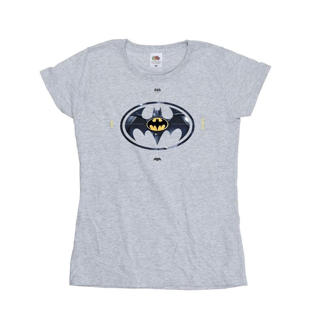 DC Comics Womens/Ladies The Flash Batman Metal Logo Cotton T-Shirt