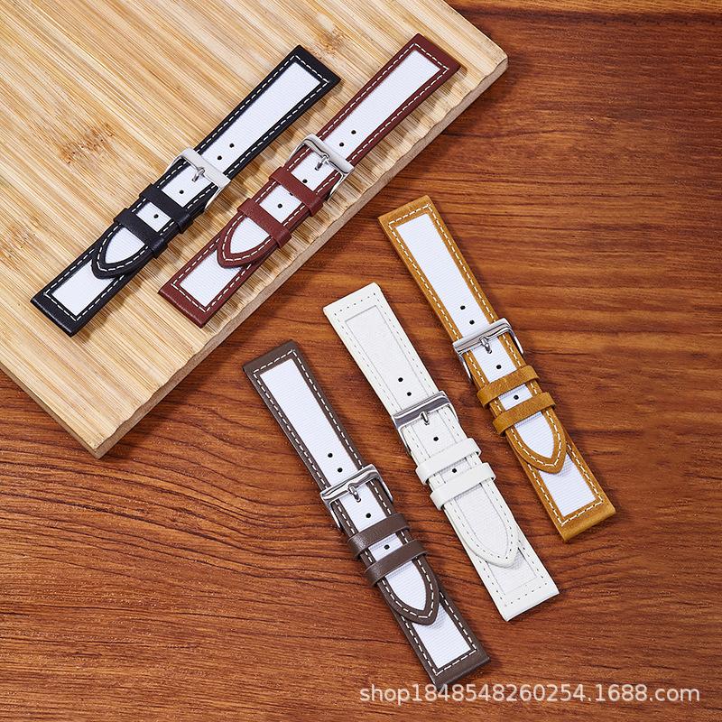 Nylon Sticker Leather Strap Is Suitable For Men And Women 20Mm/22Mm/High Value With Genuine Leather Strap