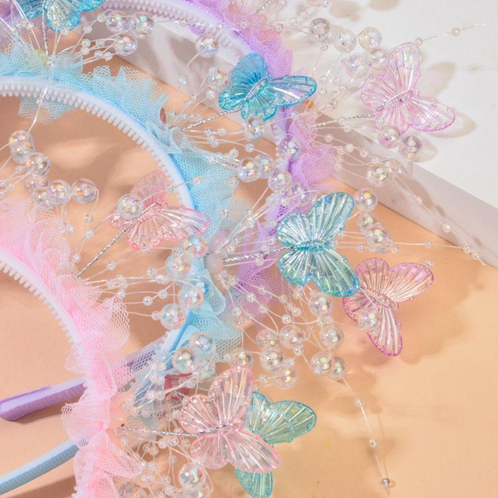 Sweet LED Light-Up Hairband Butterfly Decoration Flower Headband Halloween Party