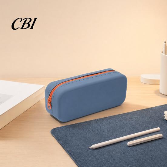 Flexible Silicone Stationery Pouch Pencil Case, Soft Pen Bag, Makeup Pouch, Cosmetics Storage Shockproof Case Solid Color Bag for Students,